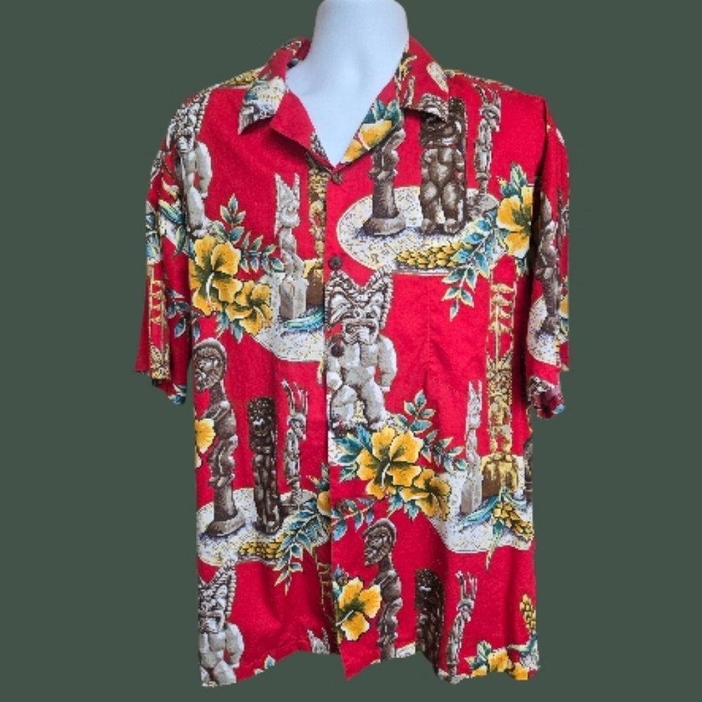 Aloha Shirt TIKI Hilo Hattie XL cotton